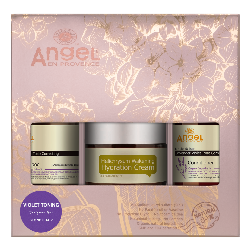 Angel Violet tone Christmas pack with helichrysum hydration cream