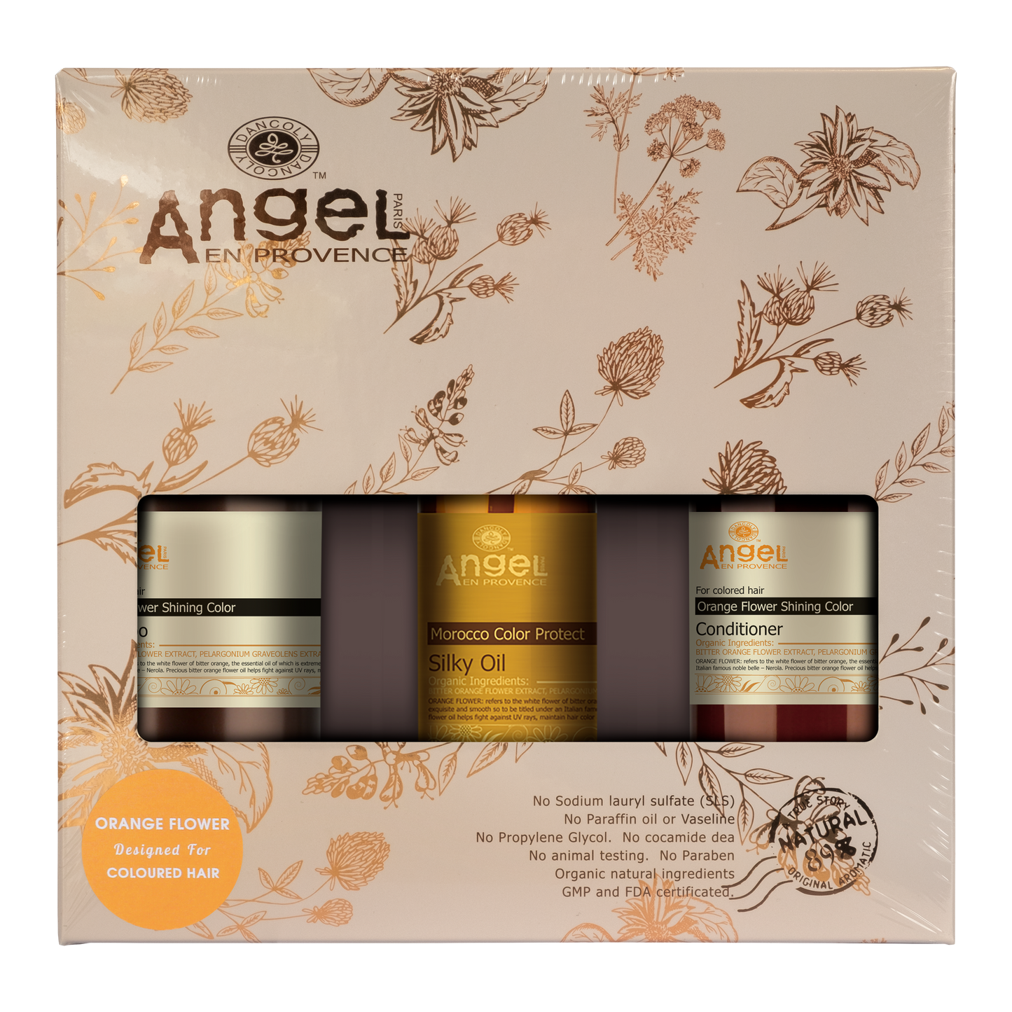 Angel Orange flower Christmas pack with Morocco silky oil