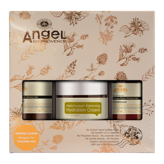 Angel Orange flower Christmas pack with helichrysum hydration cream